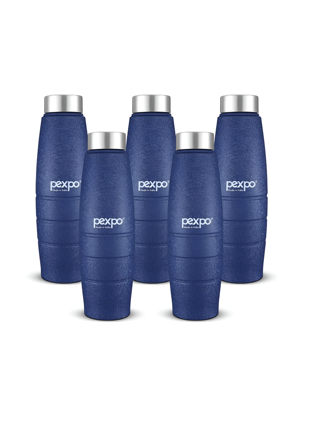 

Pexpo DURO 5pc Refrigerator Stainless Steel 1L Single wall Blue Water Bottle