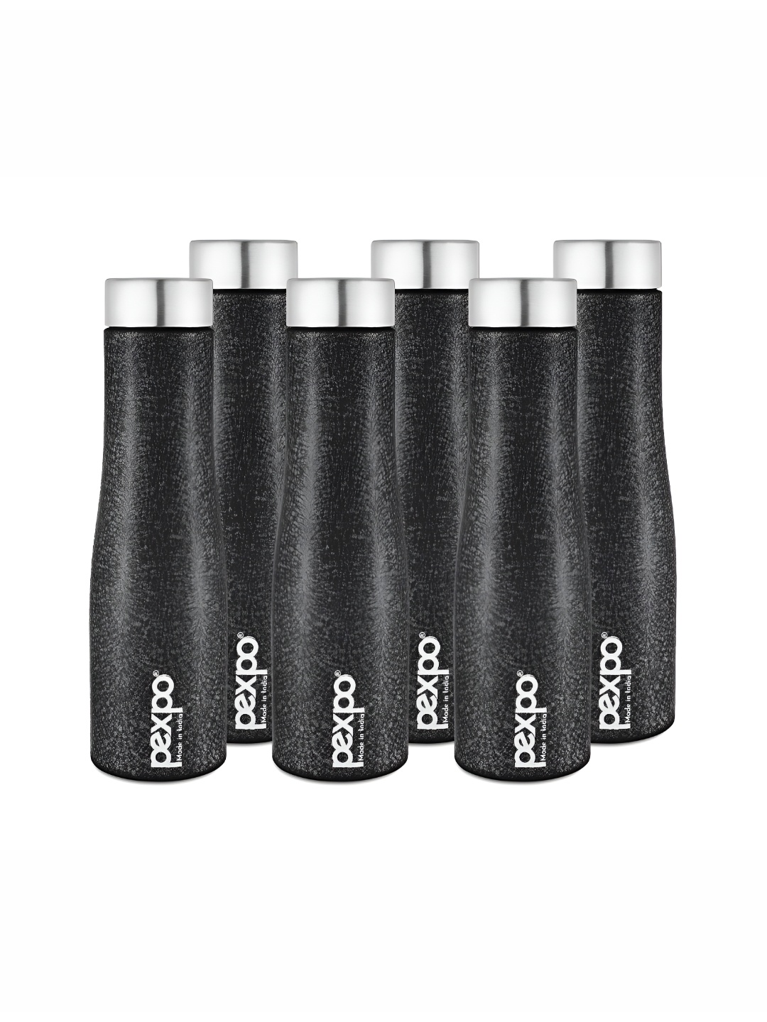 

Pexpo MONACO 6pc Fridge Water Bottle 1000ml Single wall Black Stainless Steel