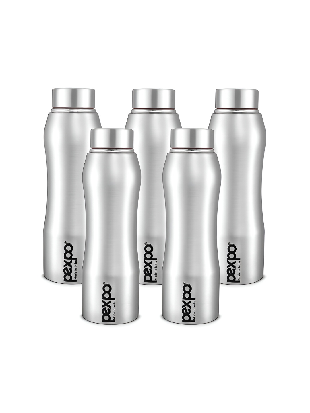 

Pexpo BISTRO 5pc Fridge Water Bottle 1L Single wall Silver Stainless Steel