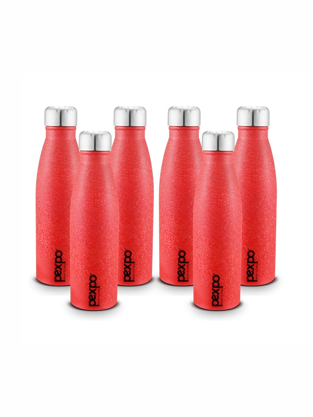 

Pexpo Red 6 Pieces Stainless Steel Single Wall Vacuum Water Bottle 1 L Each