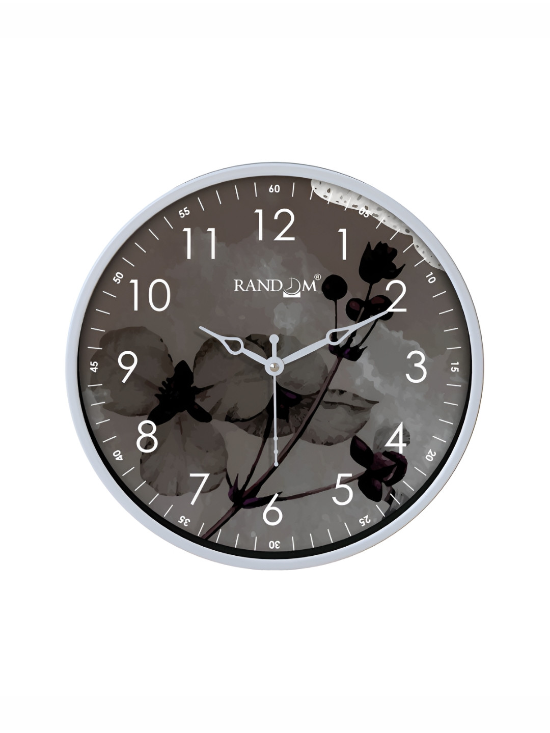 

RANDOM White & Brown Printed Analogue Contemporary Round Wall Clock