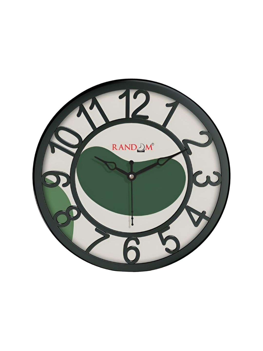 

RANDOM Black & Green Printed Contemporary Wall Clock