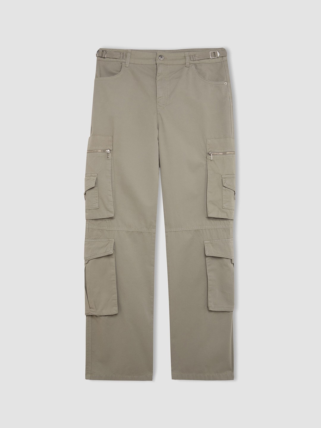 

DeFacto Women Mid Rise Pure Cotton Cargos, Grey