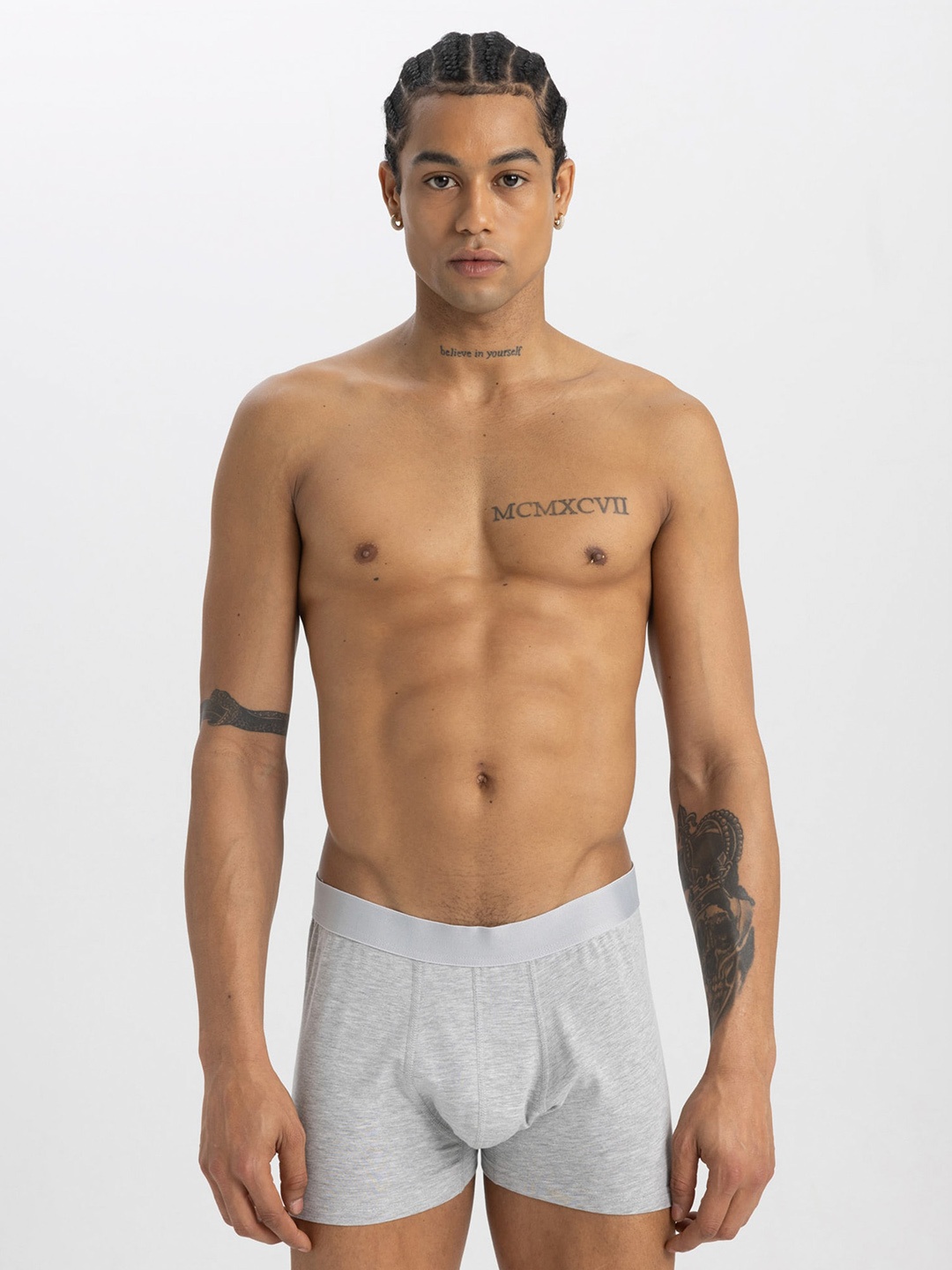 

DeFacto Men Pack Of 2 Cotton Trunks 234529529-BK81, Grey