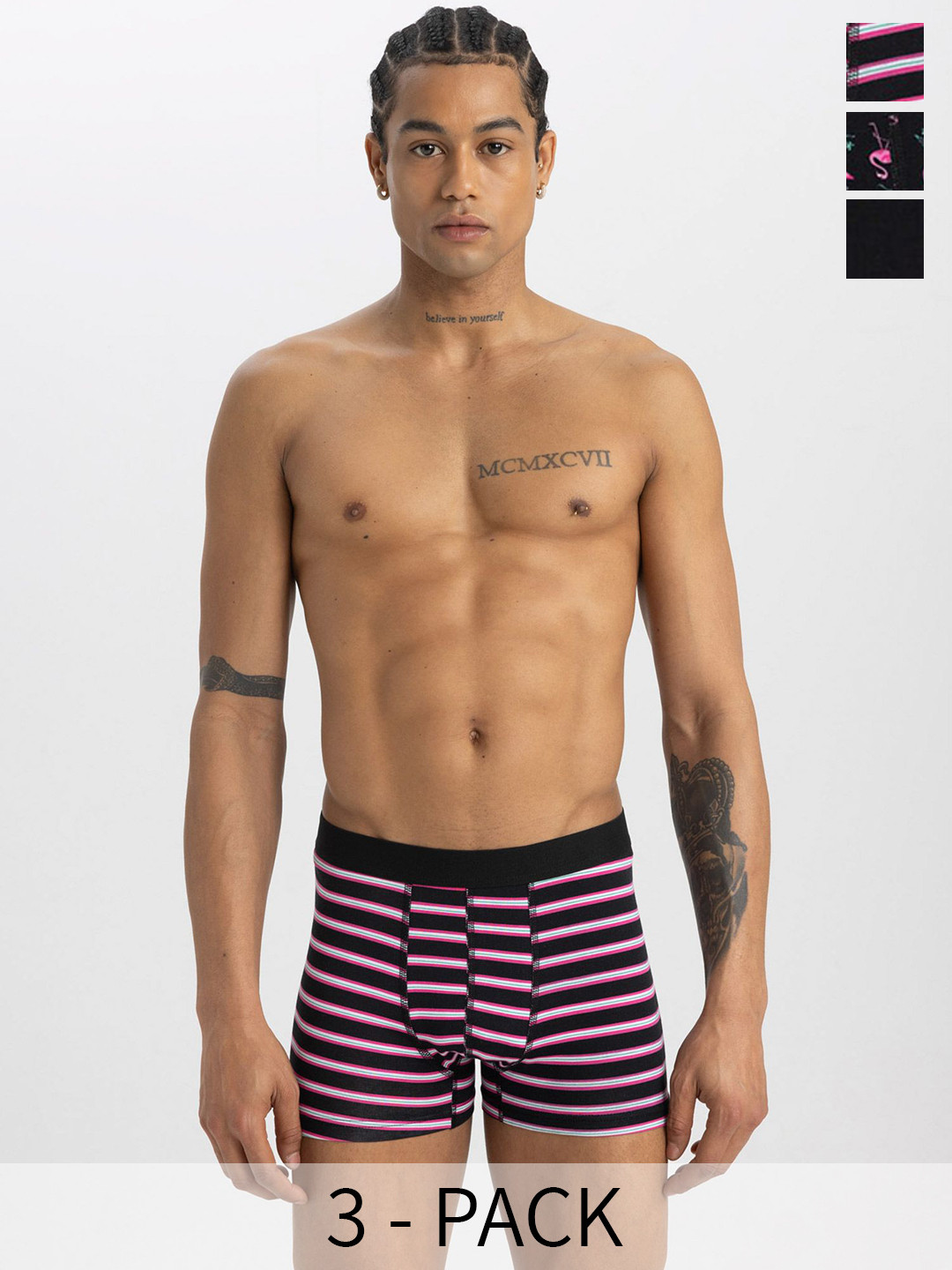 

DeFacto Pack Of 3 Cotton Trunks-234544672-BK81, Black