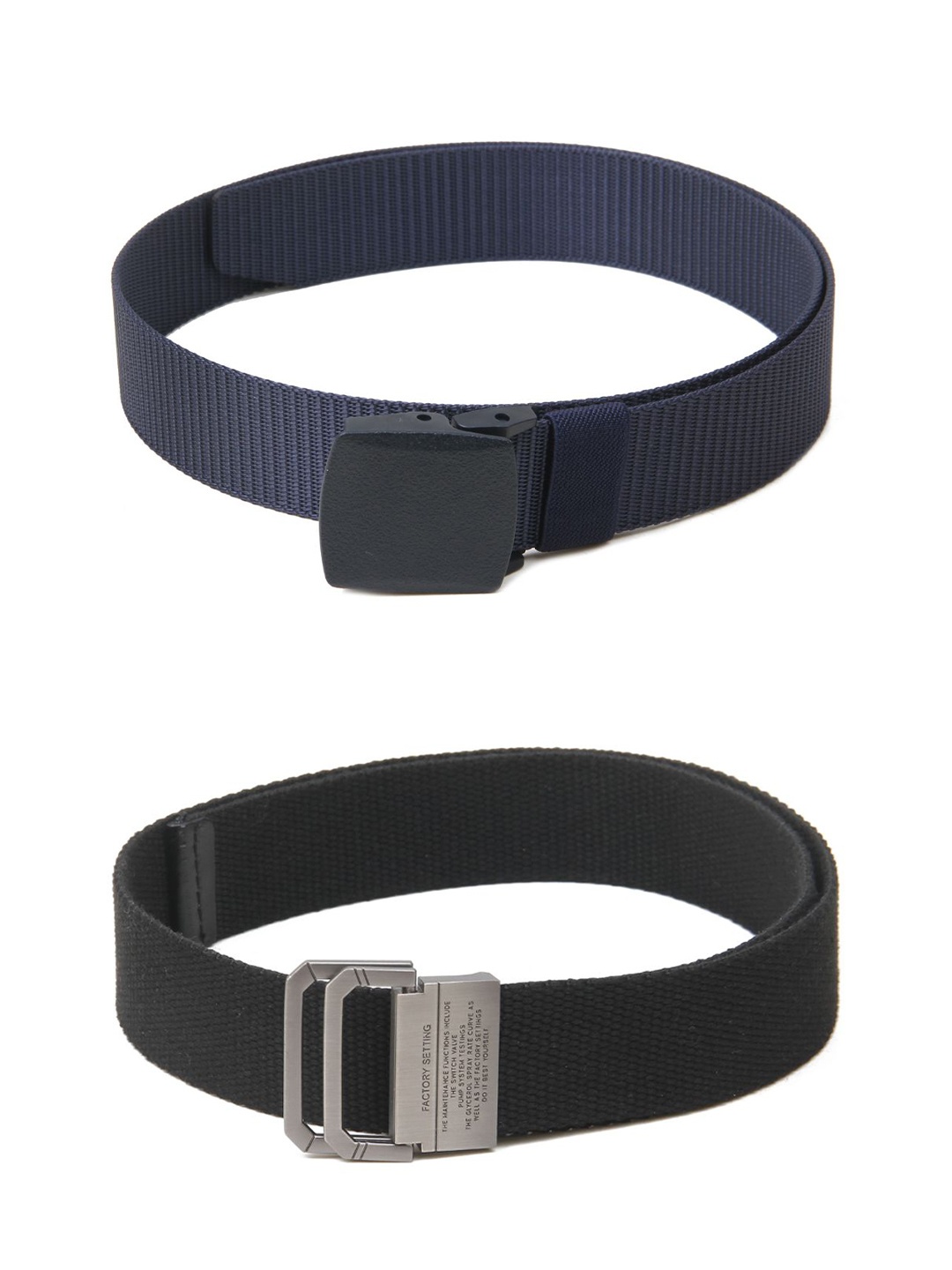 

Calvadoss Girls Set of 2 Textured Belts, Navy blue
