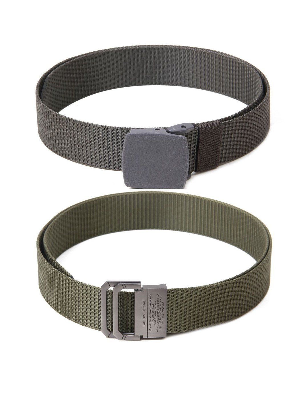 

Calvadoss Girls Set Of 2 Textured Belts, Grey