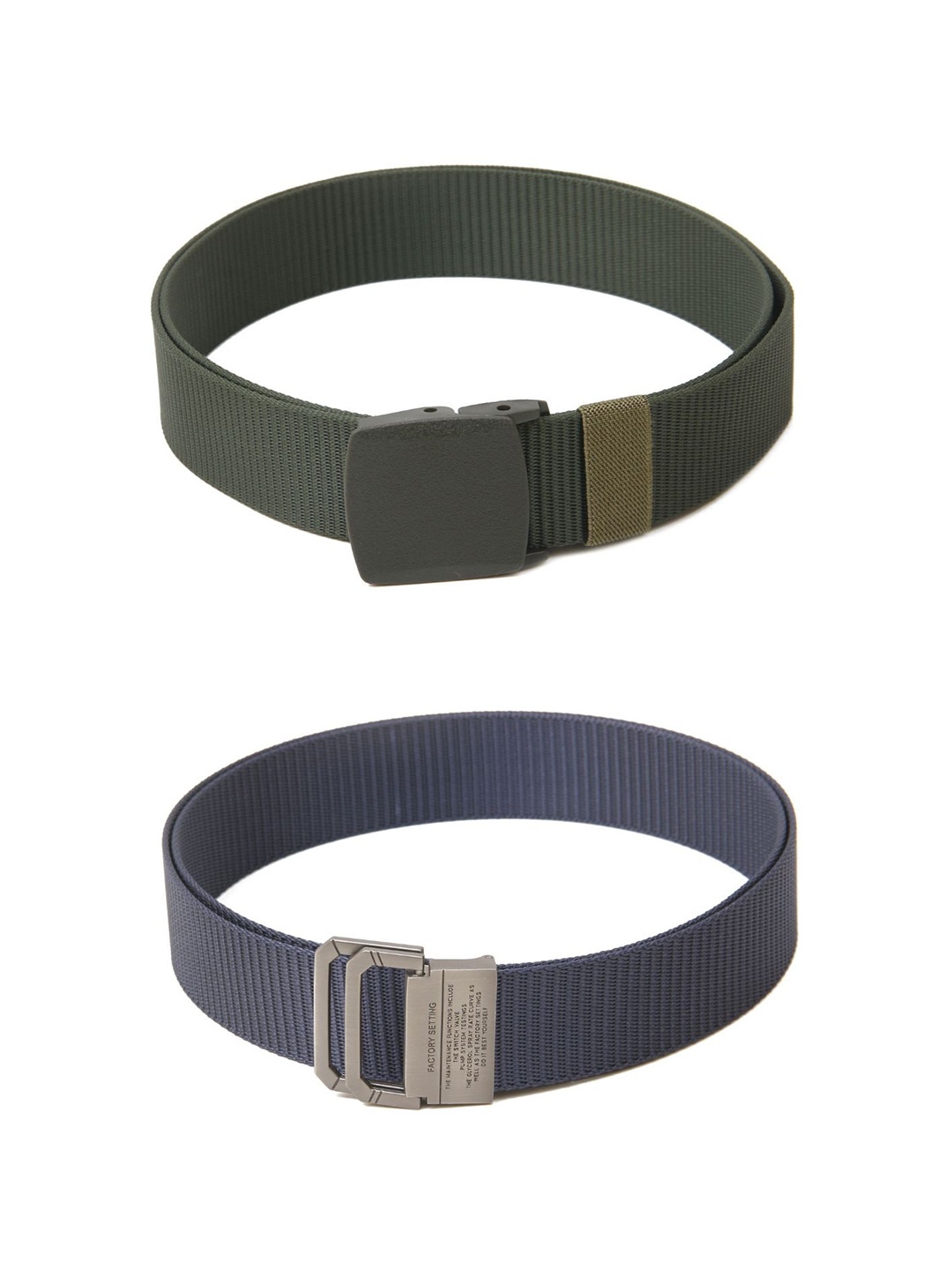 

Calvadoss Girls Set Of 2 Textured Belts, Green