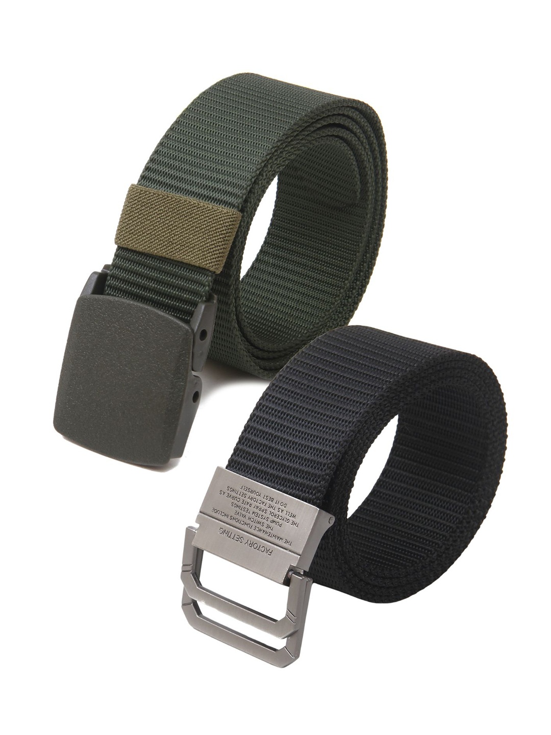 

Calvadoss Girls Set Of 2 Textured Canvas Belts, Green