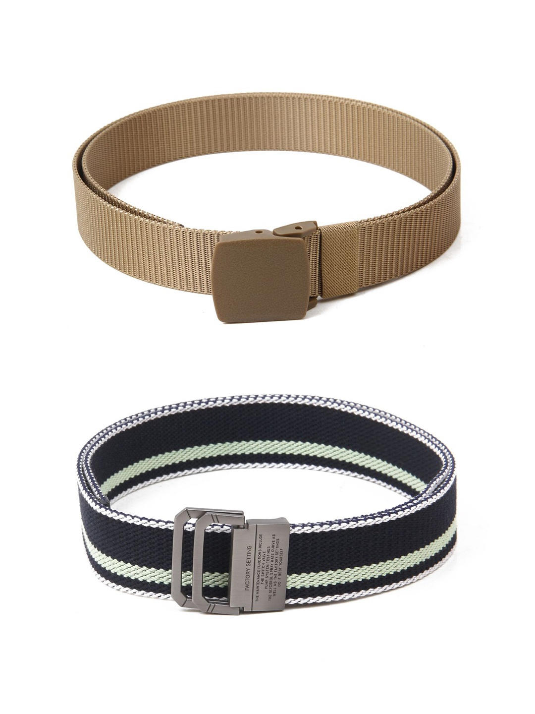 

Calvadoss Girls Set of 2 Textured Belts, Beige