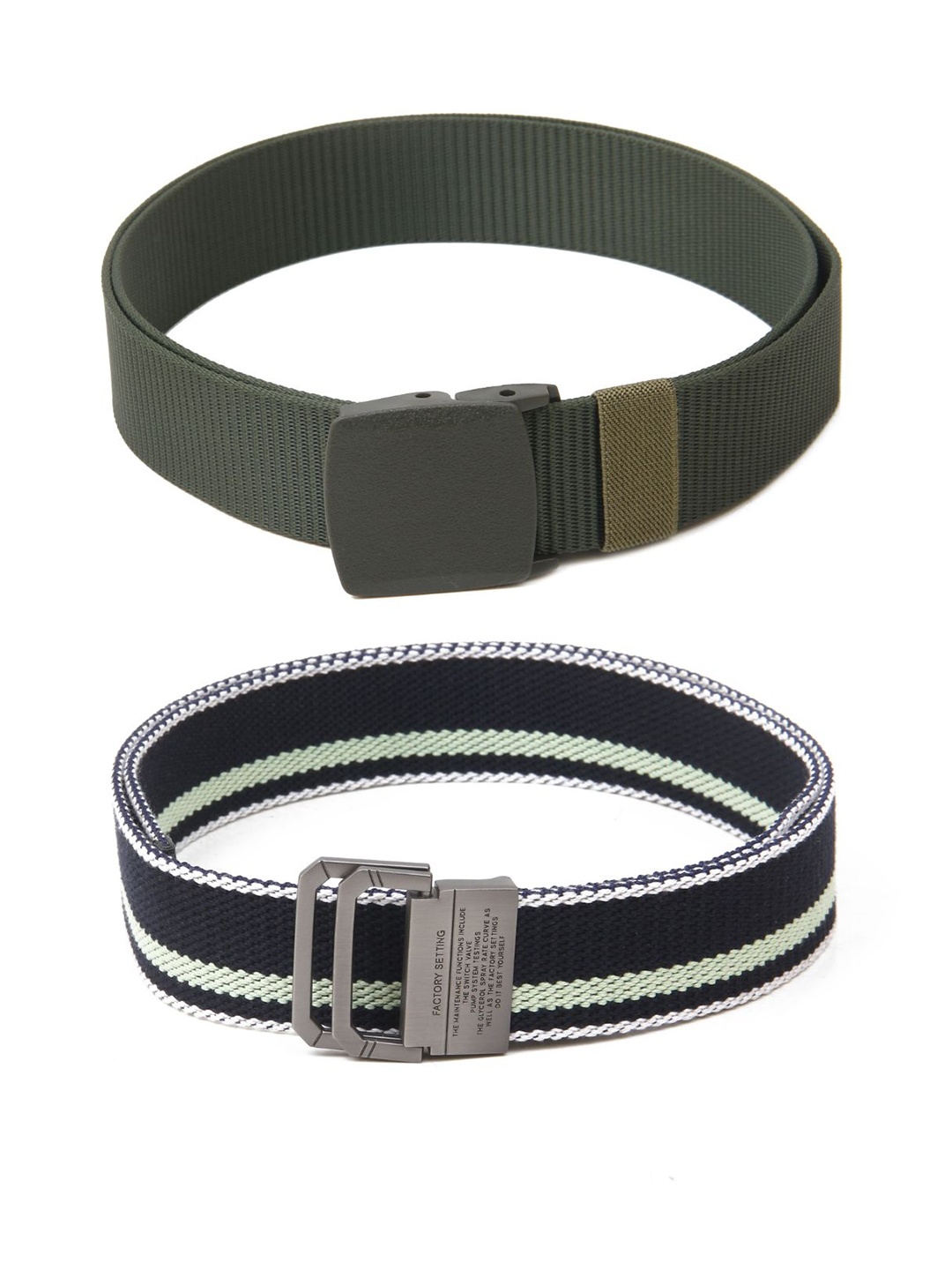 

Calvadoss Girls Set of 2 Textured Belts, Green