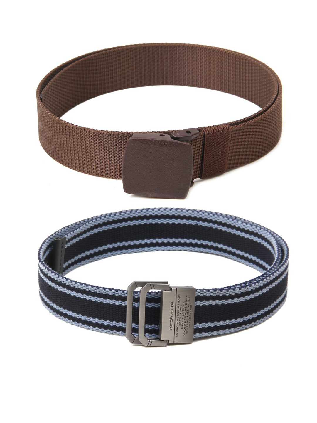 

Calvadoss Girls Set Of 2 Textured Belts, Brown