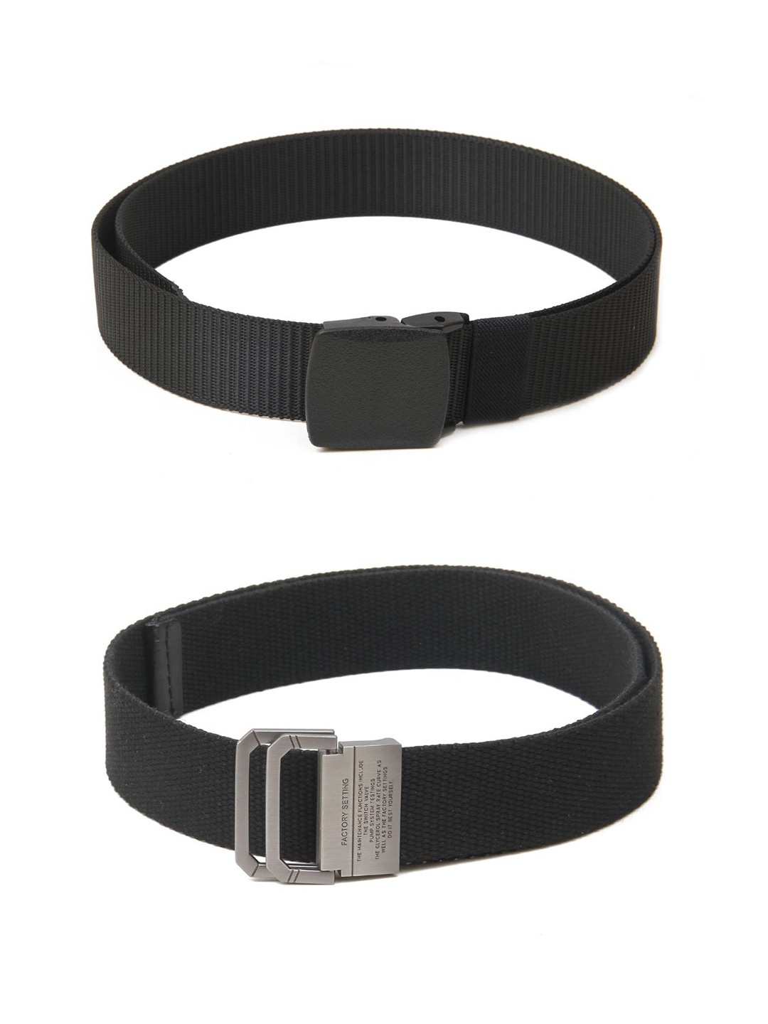 

Calvadoss Girls Set Of 2 Textured Belts, Black