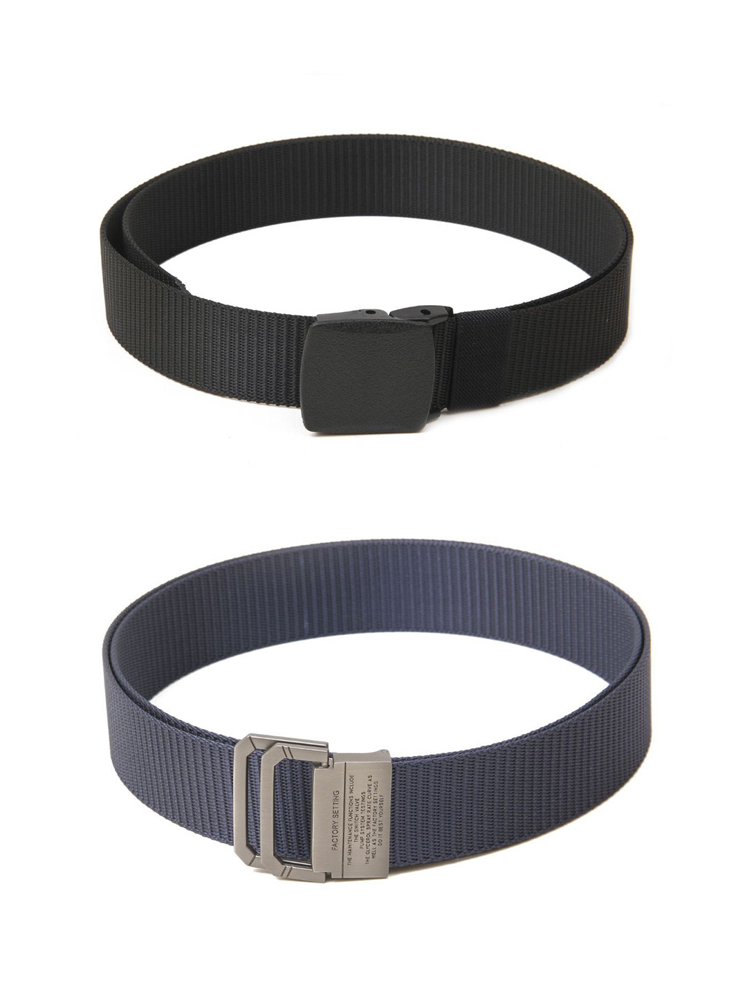 

Calvadoss Girls Set Of 2 Textured Belts, Black