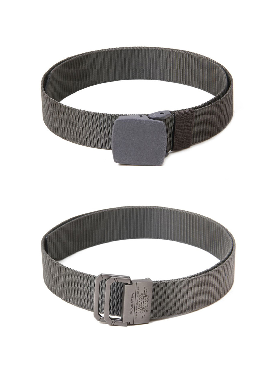 

Calvadoss Girls Set Of 2 Textured Belts, Grey