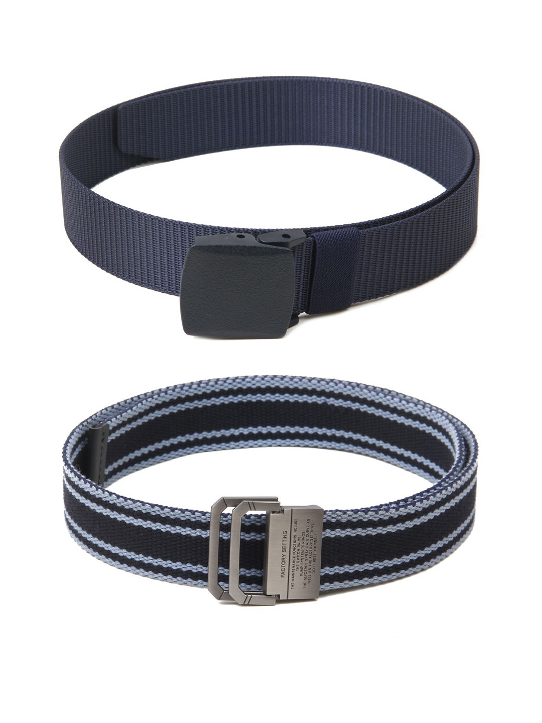 

Calvadoss Girls Set Of 2 Textured Belts, Navy blue