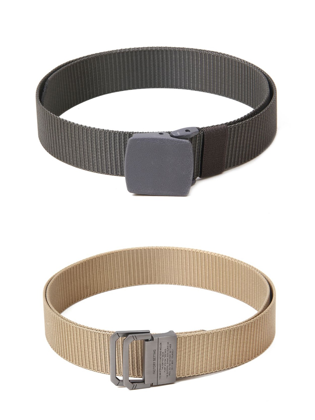 

Calvadoss Girls Set Of 2 Textured Belts, Grey