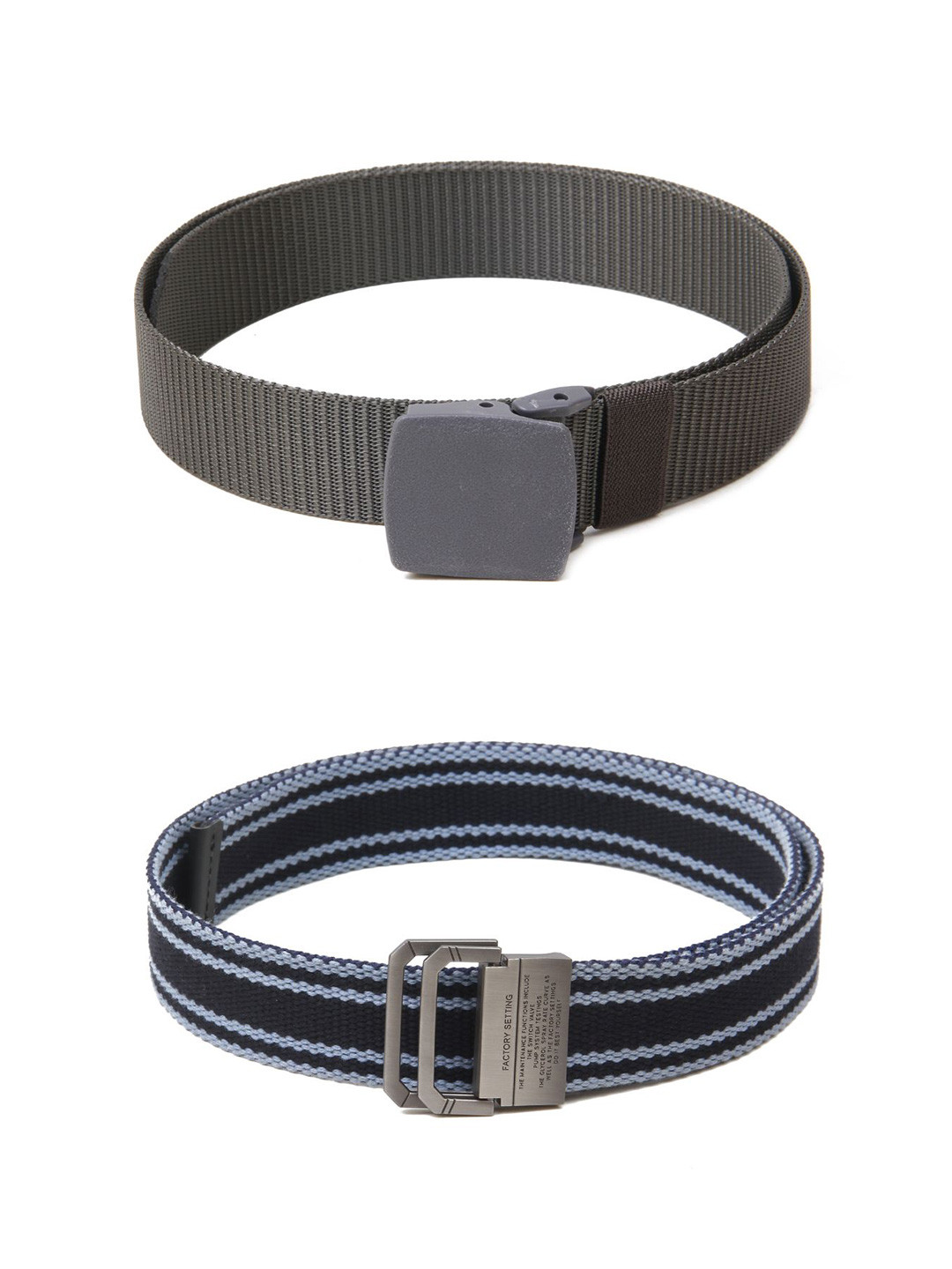 

Calvadoss Girls Set Of 2 Textured Belts, Grey