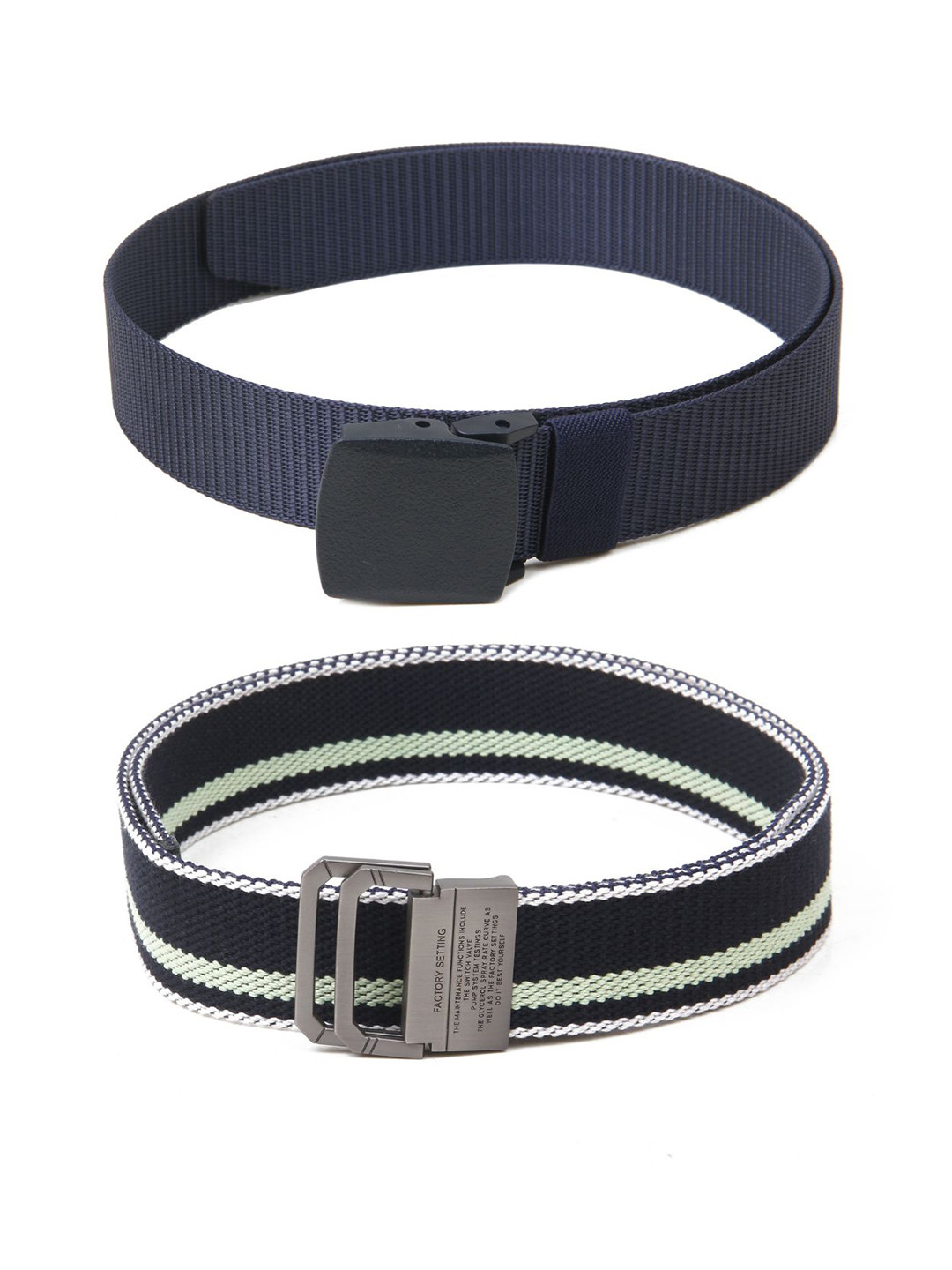 

Calvadoss Girls Set Of 2 Textured Belts, Navy blue