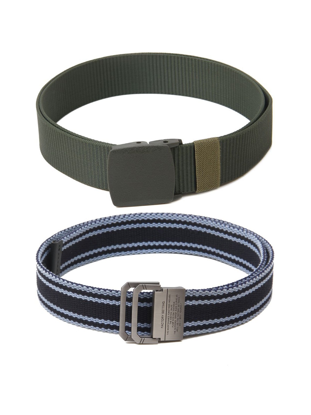 

Calvadoss Girls Set Of 2 Textured Belts, Green