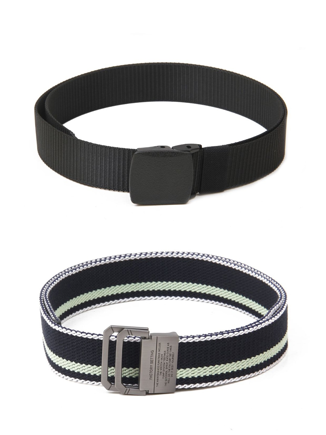 

Calvadoss Girls Set of 2 Textured Belt, Black