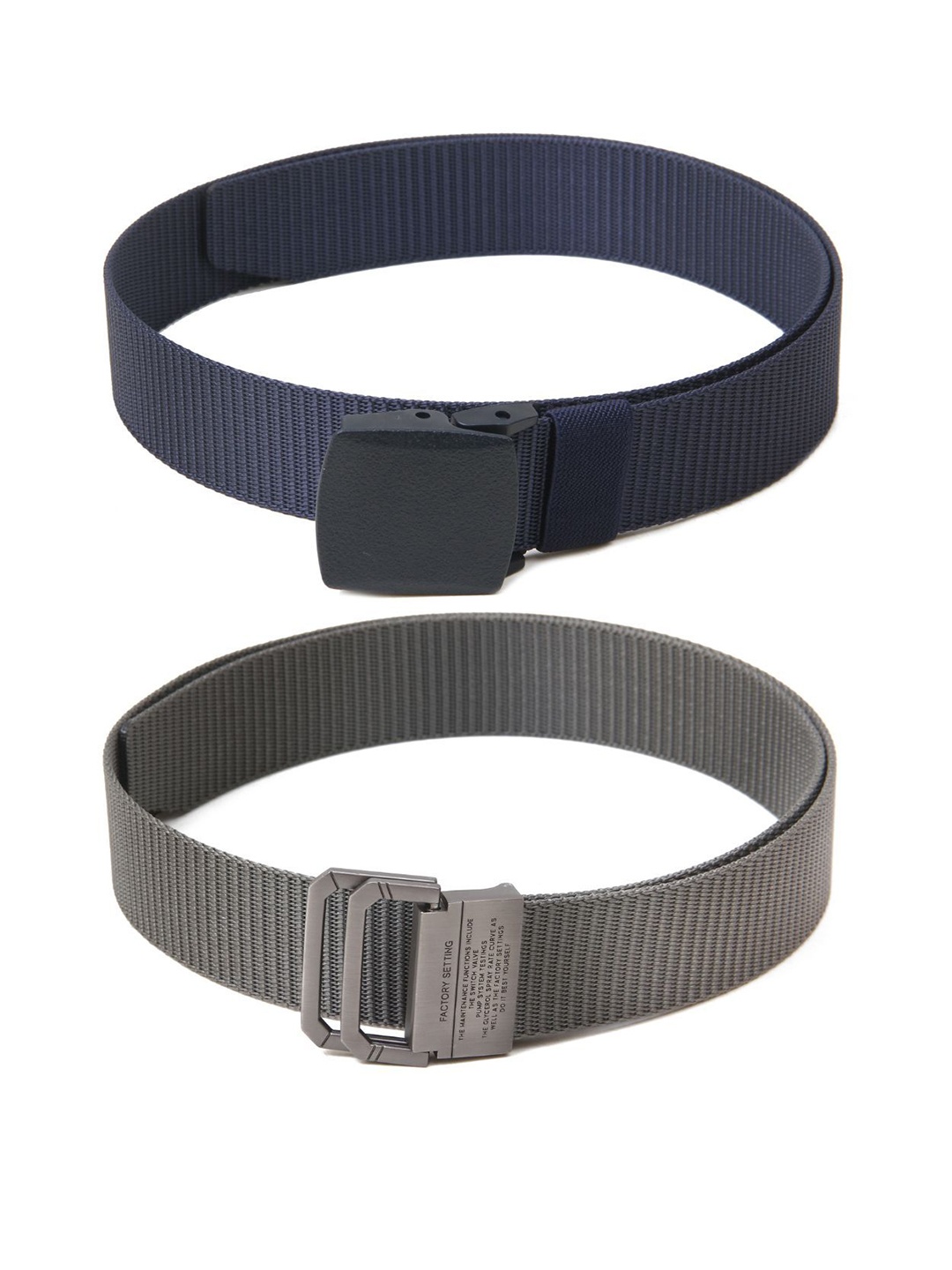 

Calvadoss Girls Set Of 2 Textured Belts, Navy blue