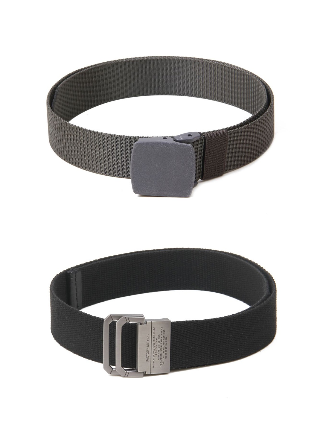 

Calvadoss Girls Set Of 2 Textured Belts, Grey