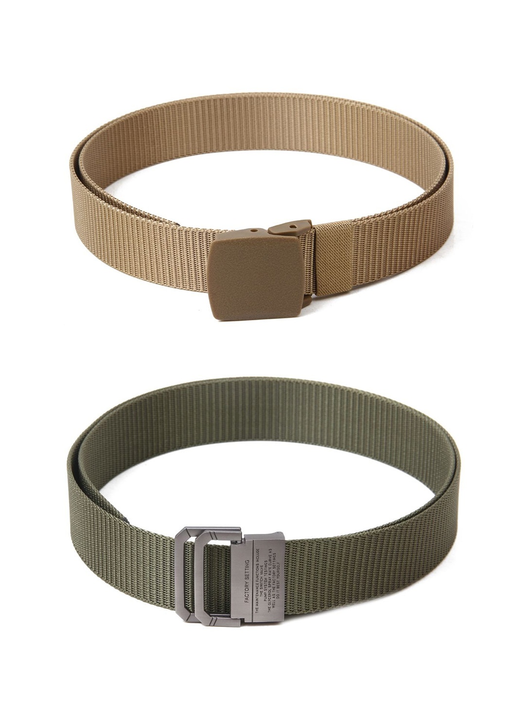 

Calvadoss Girls Set Of 2 Textured Belts, Beige