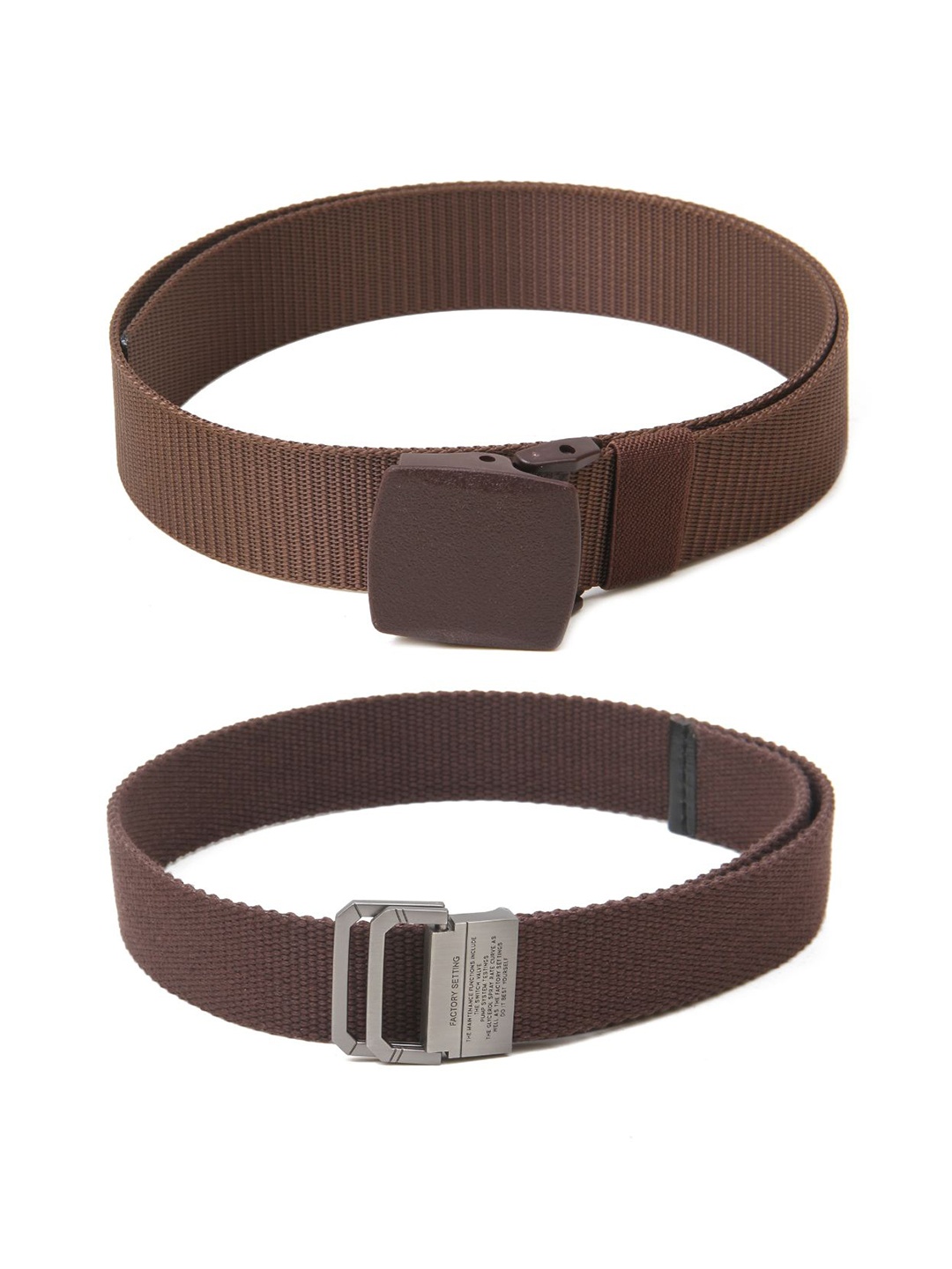 

Calvadoss Girls Set Of 2 Textured Belts, Brown