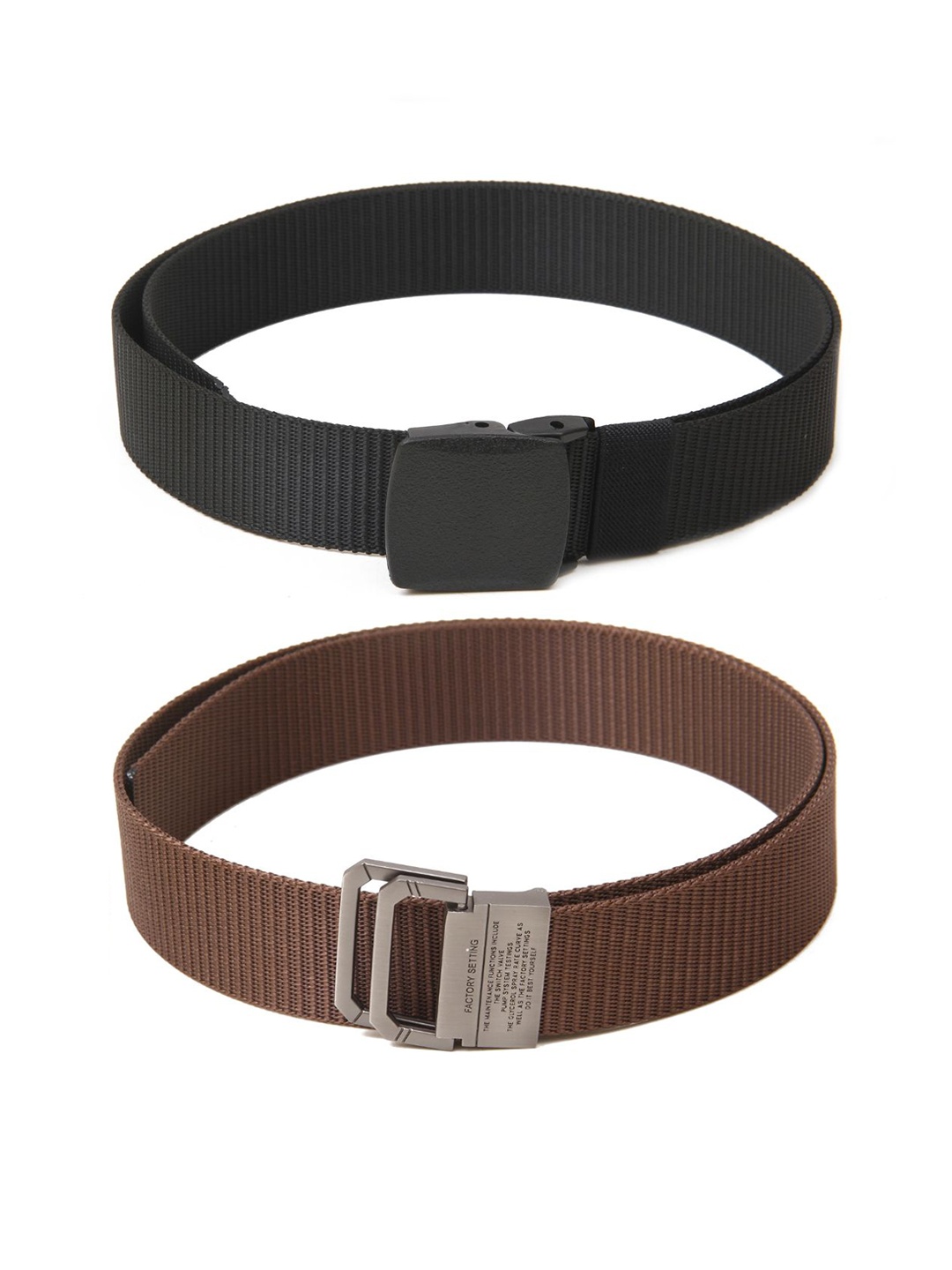 

Calvadoss Girls Set Of 2 Textured Belts, Black