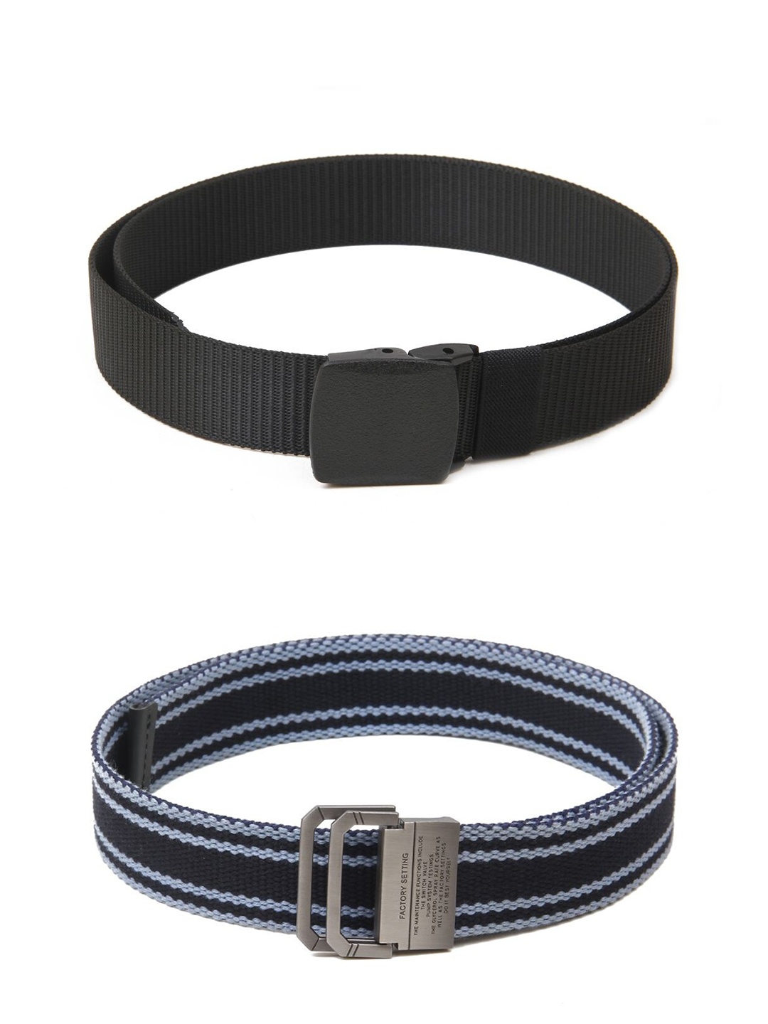 

Calvadoss Girls Set of 2 Textured Belts, Black