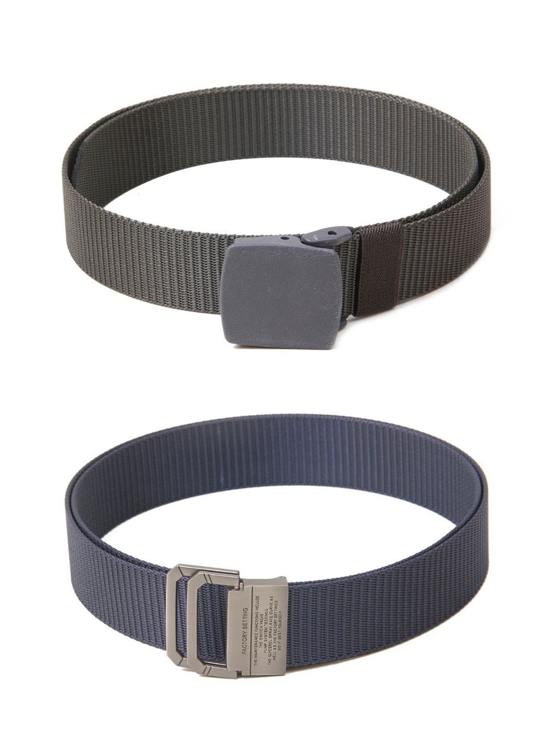 

Calvadoss Girls Set Of 2 Textured Belts, Grey