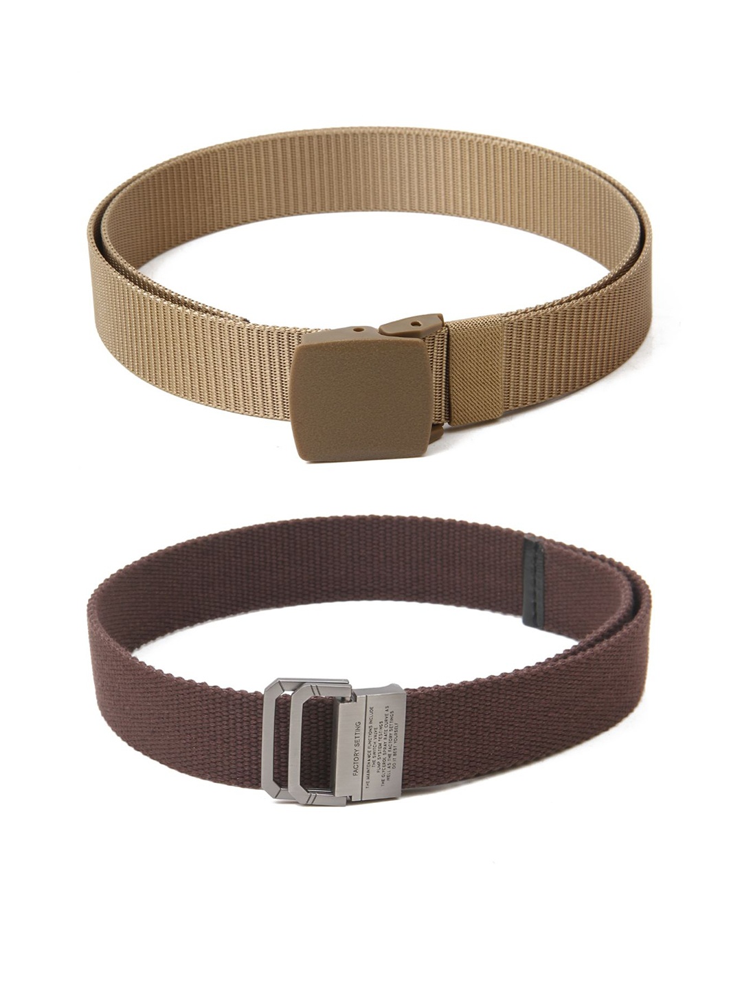 

Calvadoss Girls Set Of 2 Textured Belts, Beige