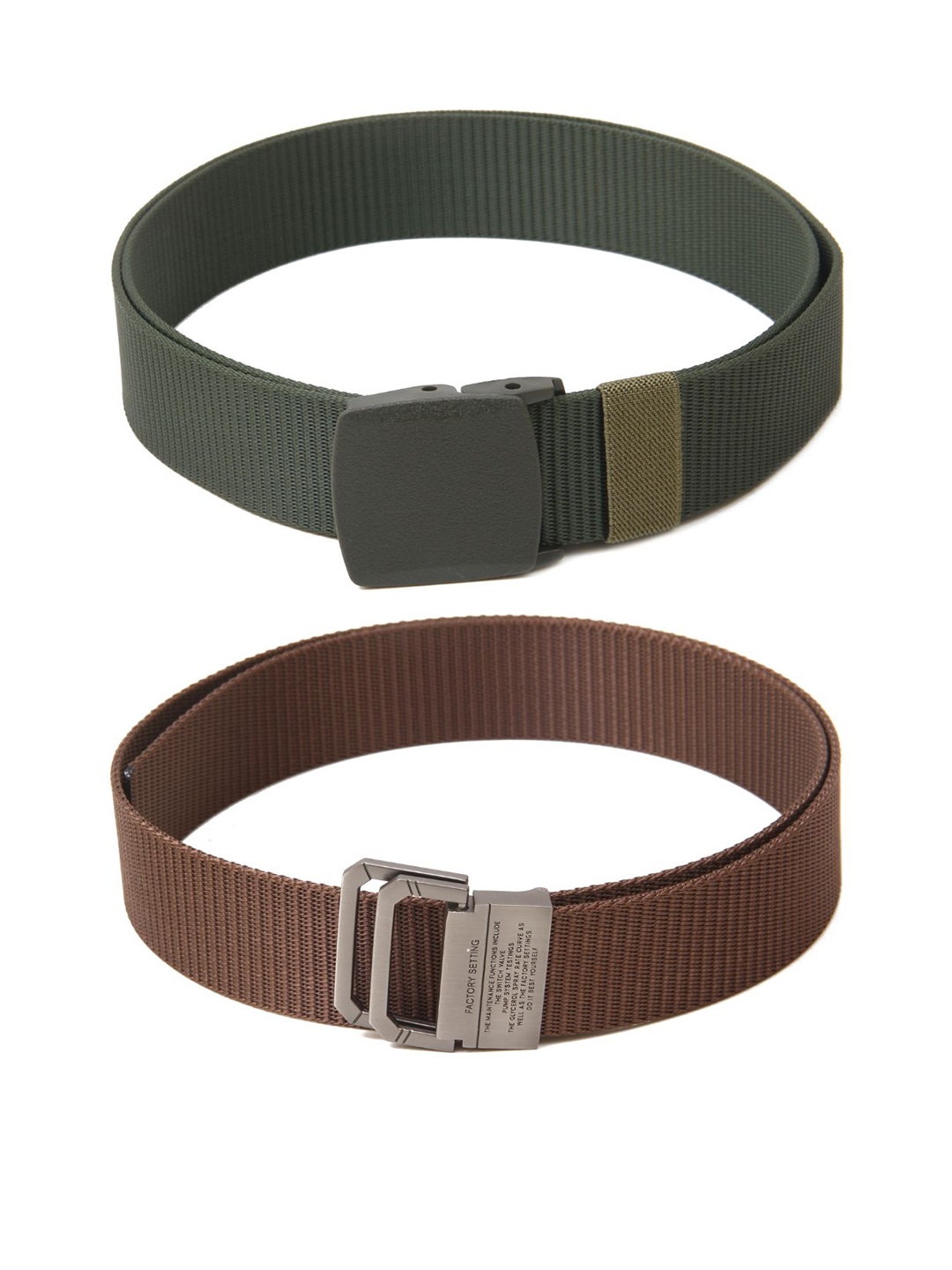 

Calvadoss Girls Set of 2 Textured Belts, Green