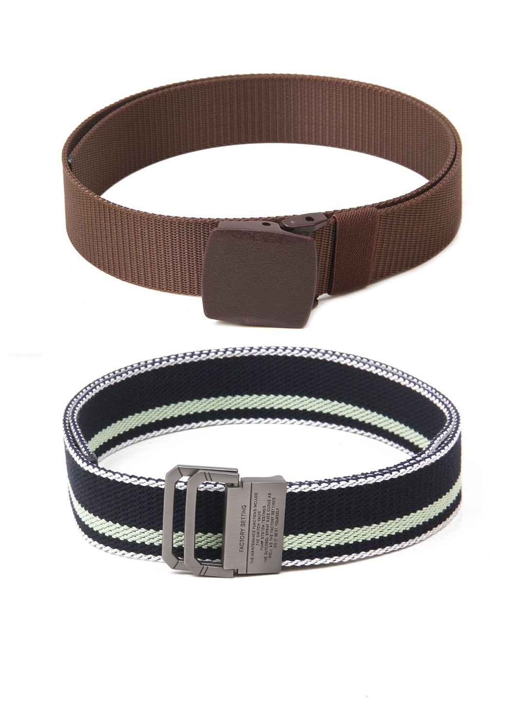 

Calvadoss Girls Set Of 2 Textured Belts, Brown