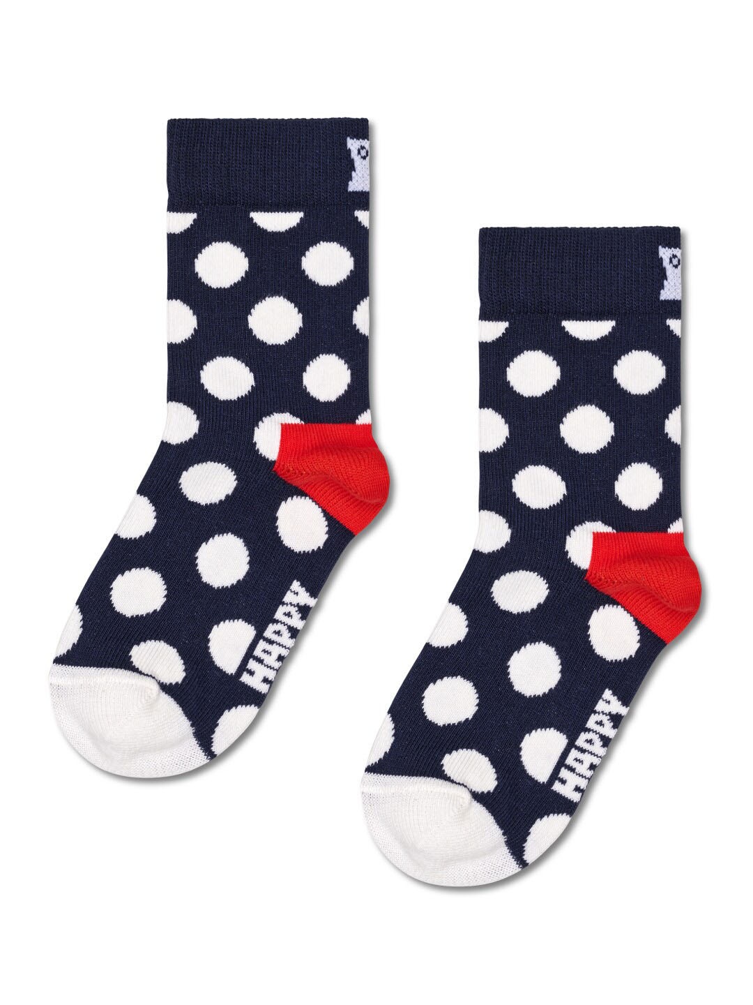

Happy Socks Kids Big Dot Patterned Cotton Calf-Length Socks, Navy blue