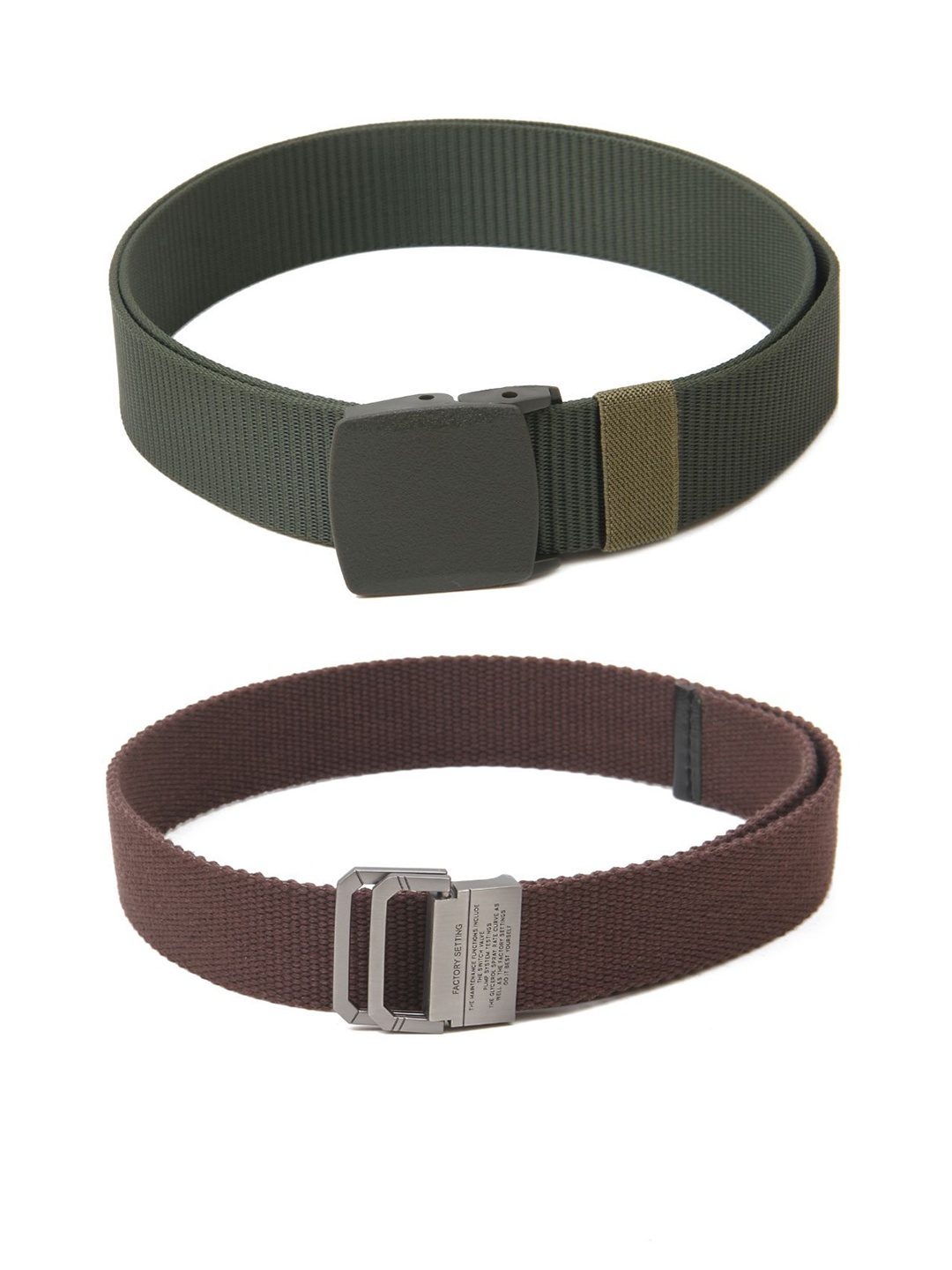 

Calvadoss Men Set of 2 Textured Belts, Green