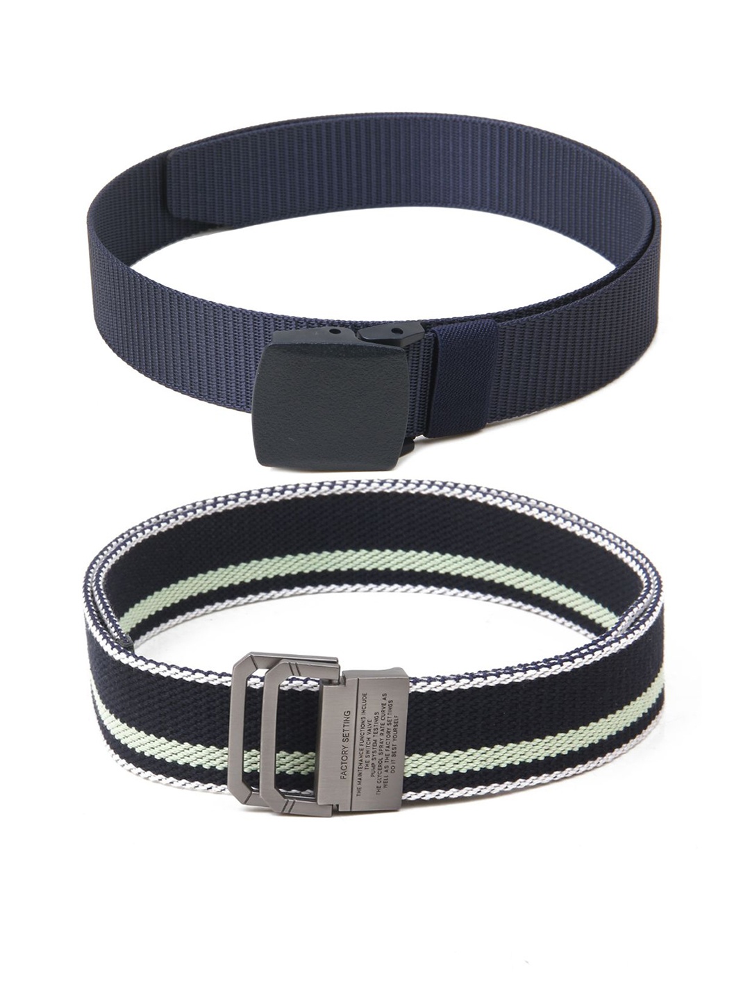 

Calvadoss Men Textured 2 Belt, Navy blue