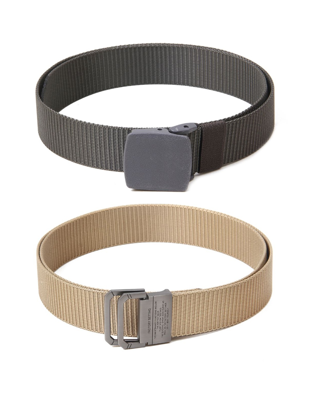 

Calvadoss Men Set Of 2 Textured Belts, Grey