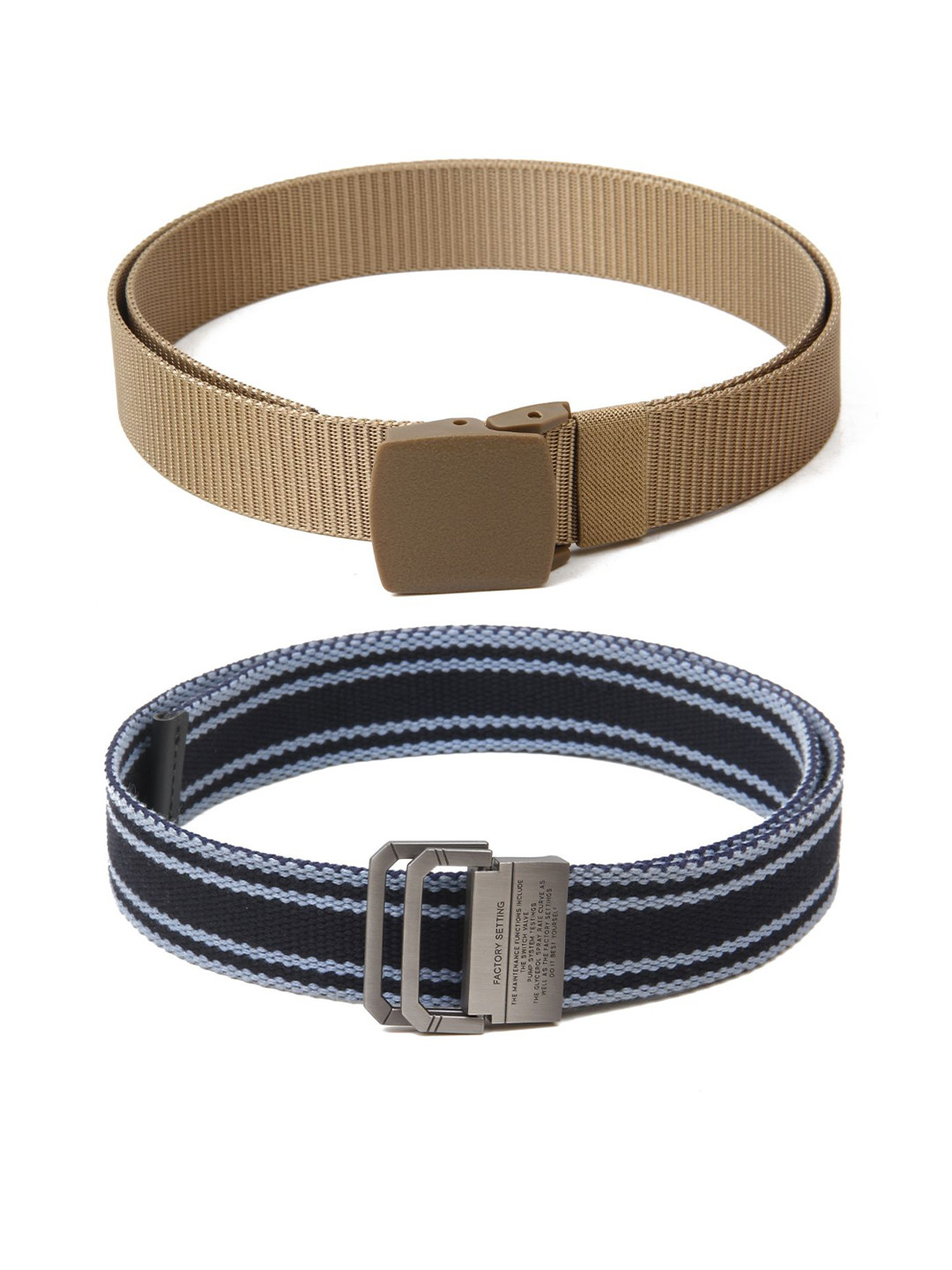 

Calvadoss Men Textured 2 Belt, Beige