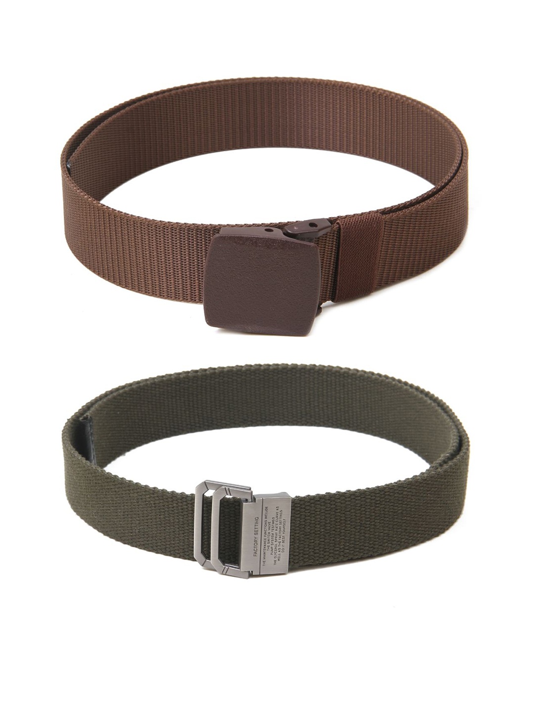 

Calvadoss Men Set Of 2 Textured Belts, Brown