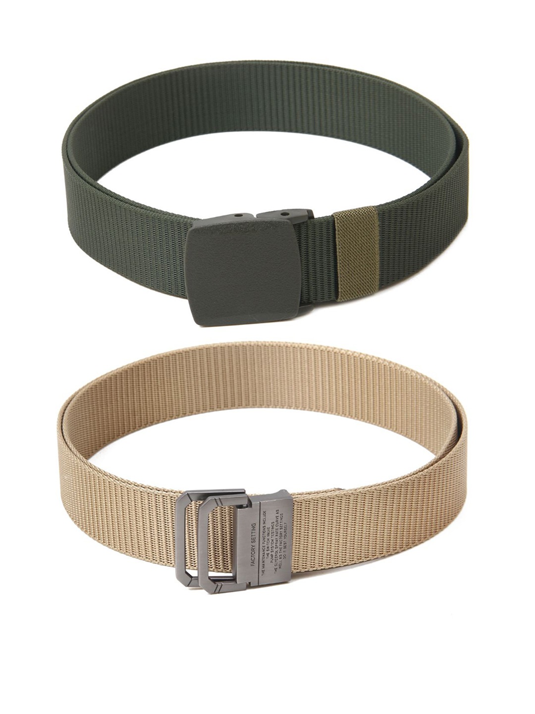 

Calvadoss Men Set of 2 Textured Belts, Green