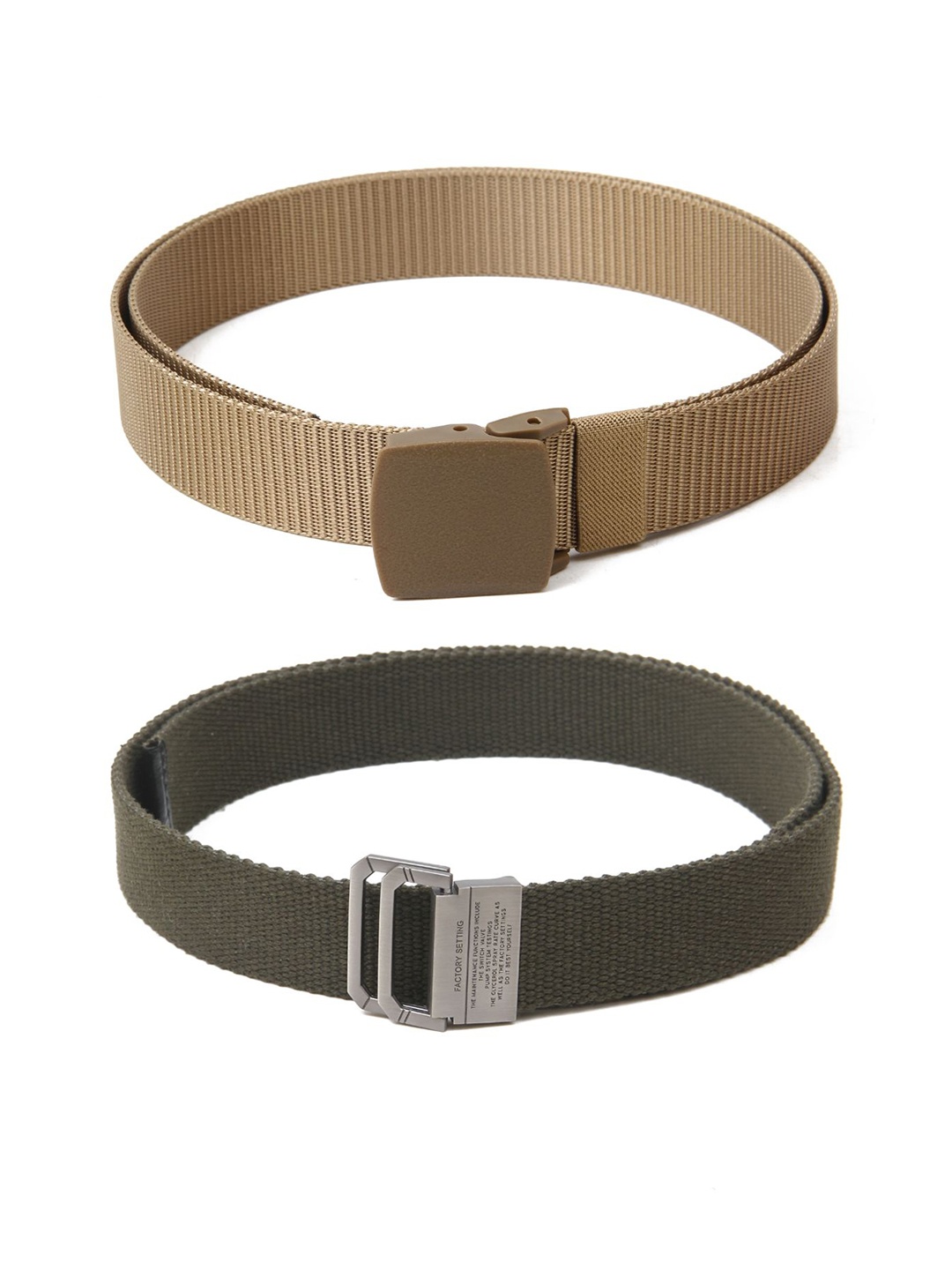 

Calvadoss Men Set of 2 Textured Belts, Beige