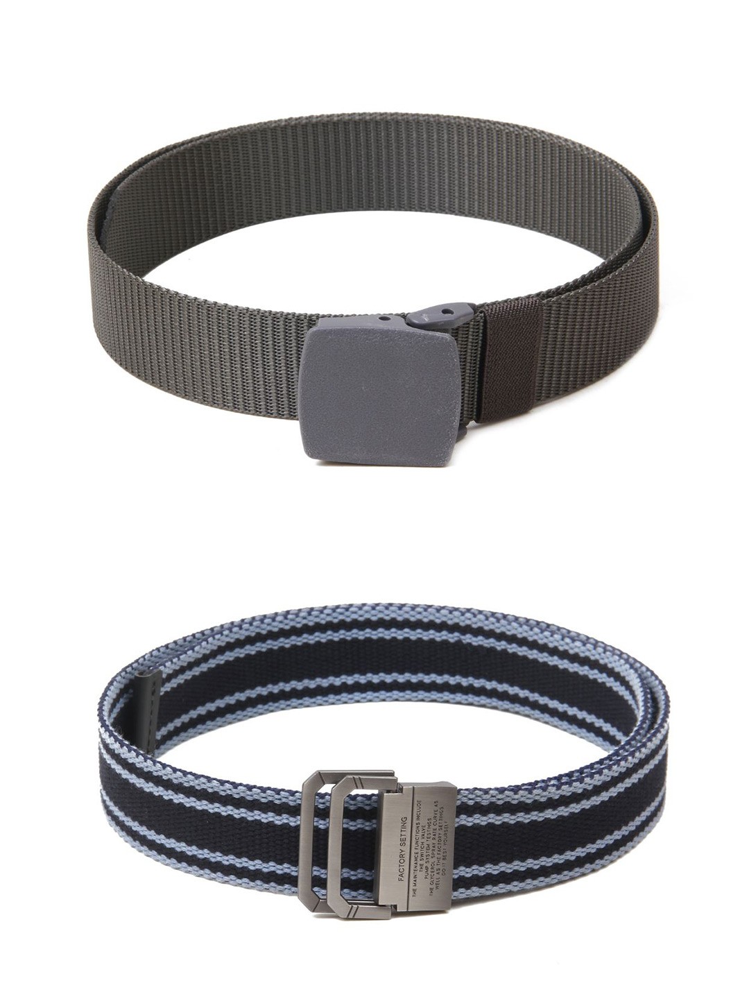 

Calvadoss Men Set of 2 Textured Belts, Grey