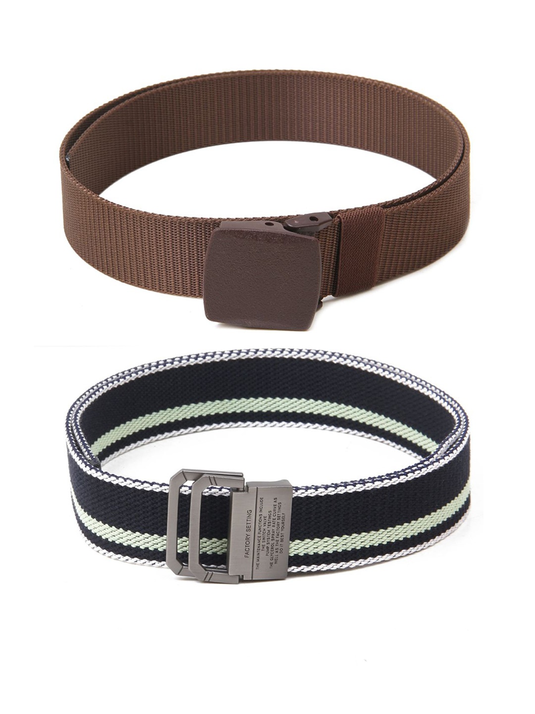 

Calvadoss Men Set of 2 Textured Belts, Brown