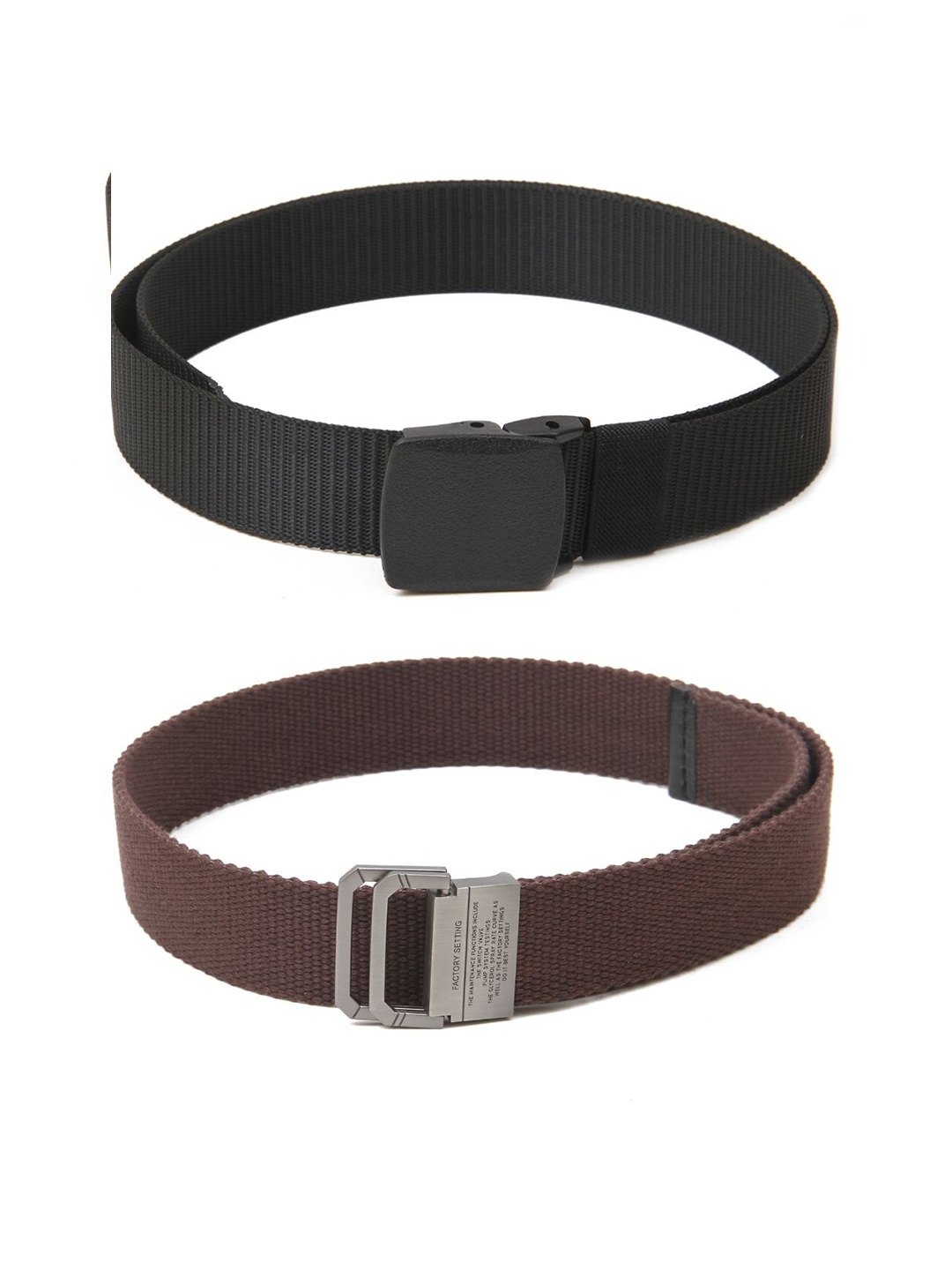 

Calvadoss Men Set Of 2 Textured Wide Belts, Black