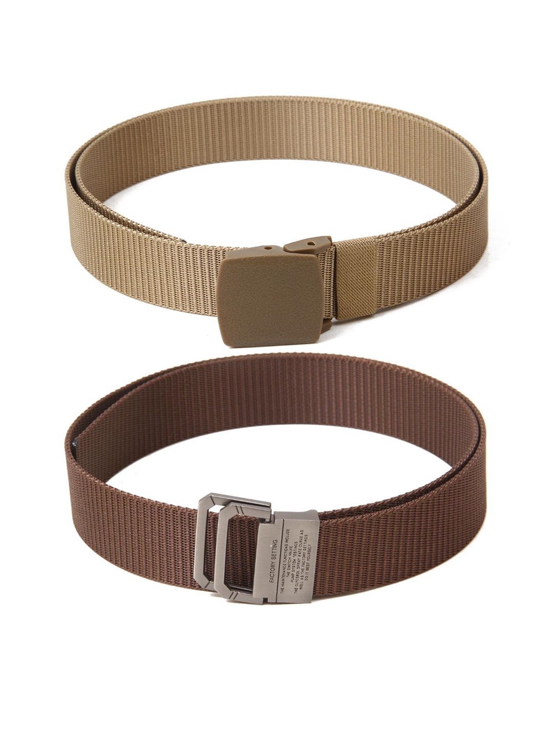 

Calvadoss Men Set Of 2 Textured Wide Belts, Beige