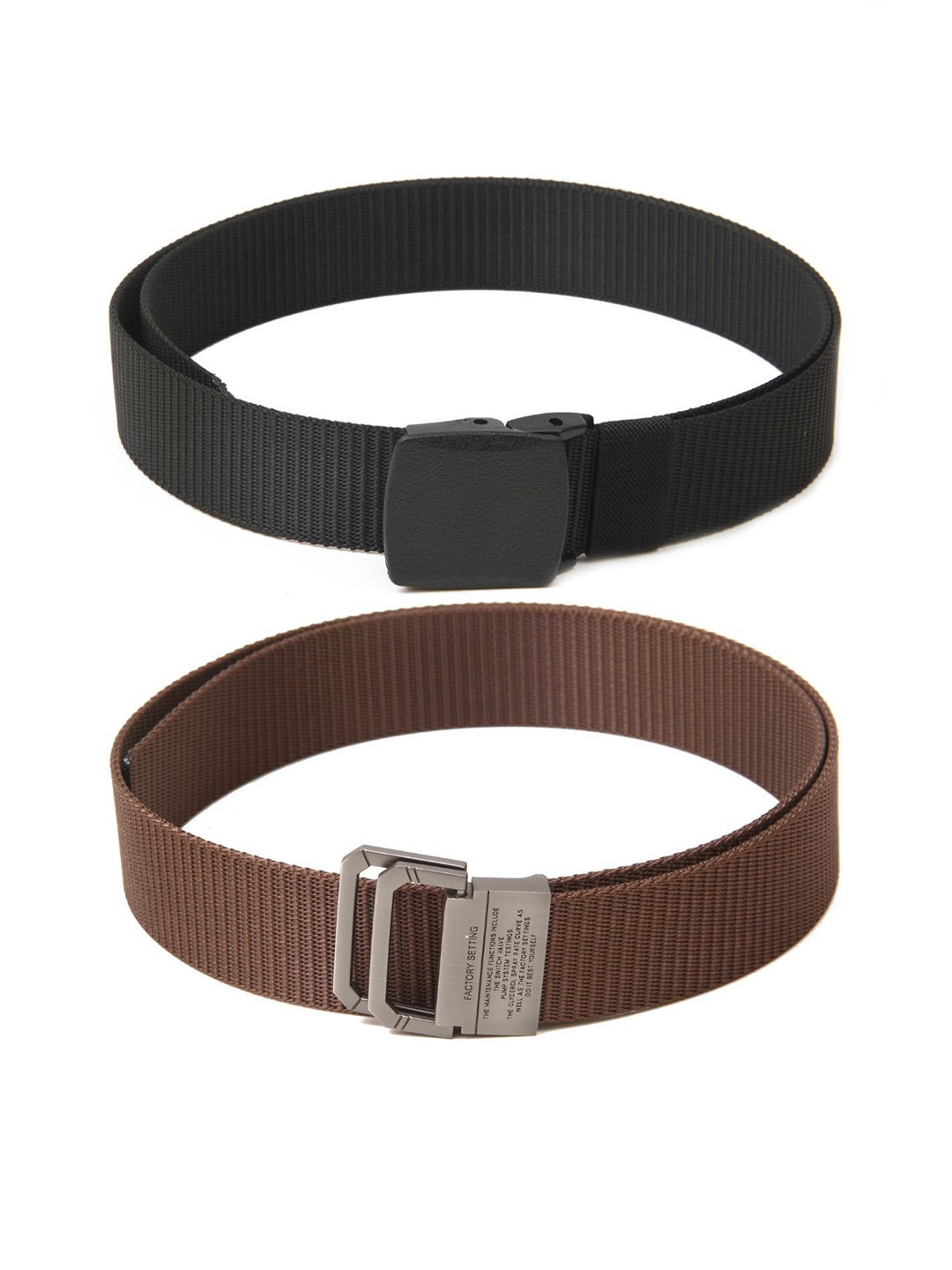 

Calvadoss Men Set of 2 Textured Belts, Black