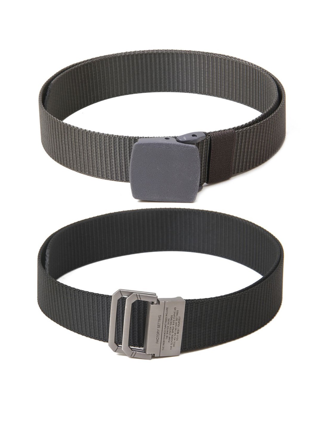 

Calvadoss Men Set of 2 Textured Belts, Grey