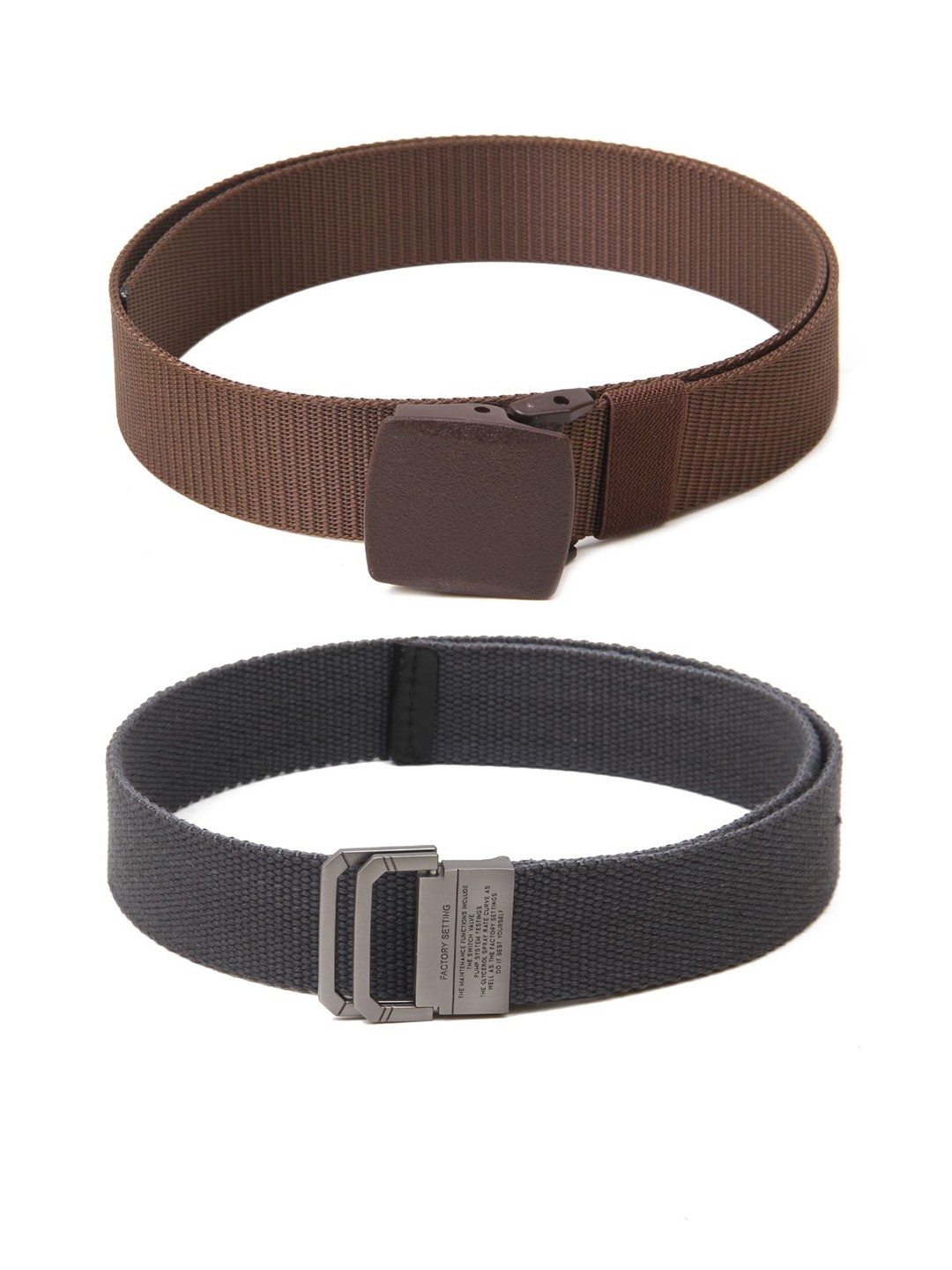 

Calvadoss Men Set Of 2 Textured Wide Belts, Brown